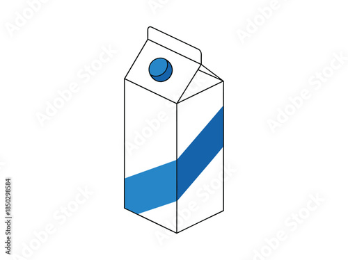 White carton with blue stripe and open tab