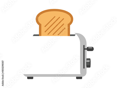 White Toaster with Toast Inside