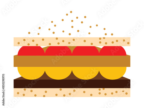 Delicious layered dessert with red fruit and crumbs