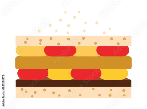 Burger with Sesame Seeds Illustration