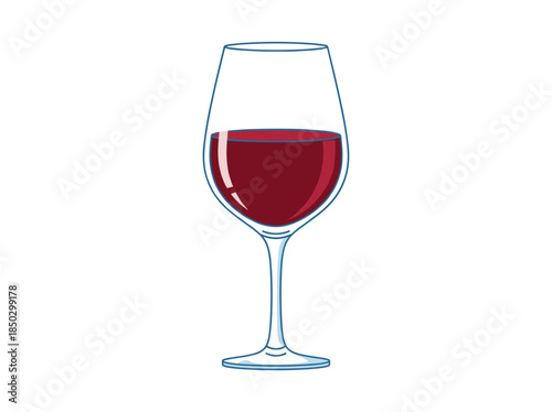 Glass of red wine illustration