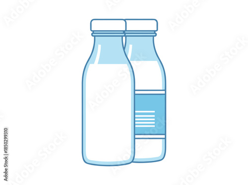 Milk Bottles Illustration