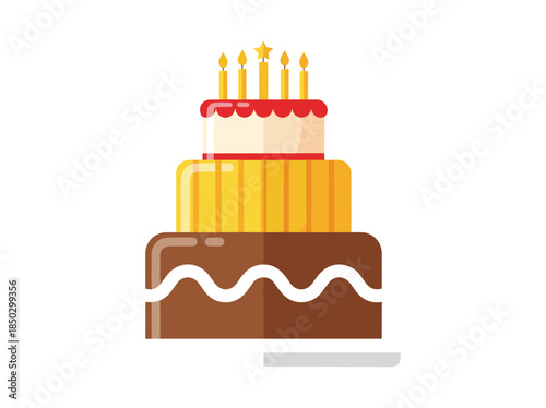 Chocolate Birthday Cake with Candles