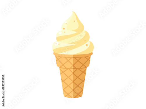 Yellow Ice Cream Cone Illustration