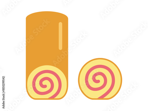 Swiss roll cake with red filling