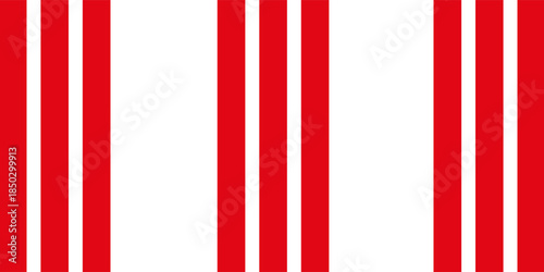 Vertical red and white stripes background. Seamless and repeating pattern. Christmas holiday Vector Pattern.