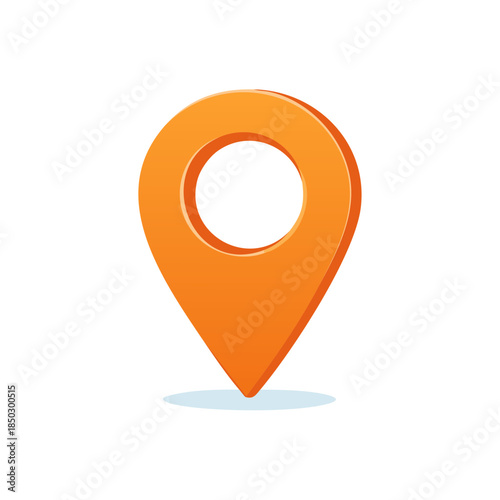 Orange Location Pin Icon: Vector Map Pointer for Navigation and Place Identification