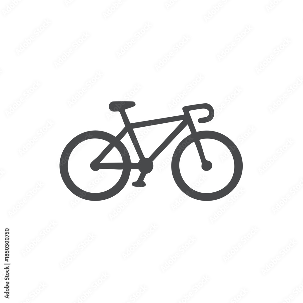Obraz premium Simple Bicycle Icon Illustration of a Road Bike on White Background for Graphic Resources