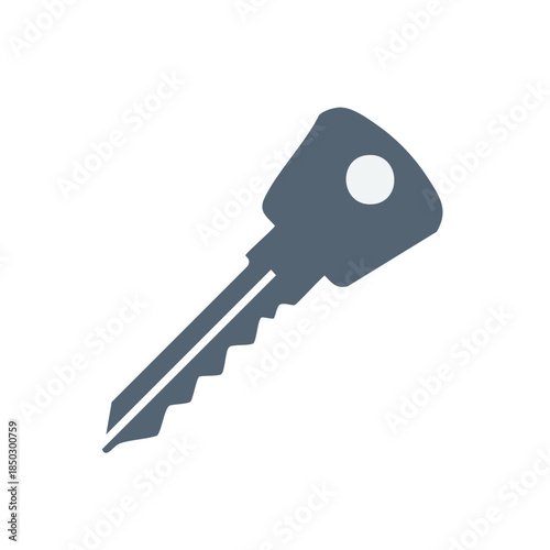 Isolated Key Illustration: Minimalist Design of a Security Key, Locking and Unlocking, Secure Entry