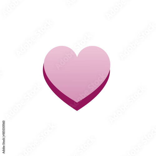 Valentine's day symbol illustration - pink heart shape icon for love concept or romantic holiday greeting design