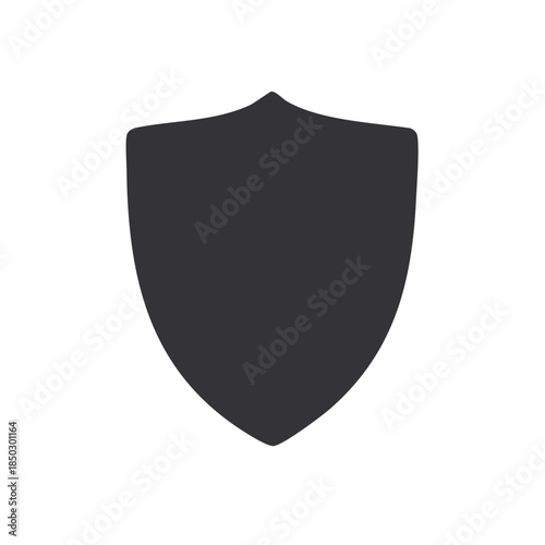 Simple dark shield emblem badge for protection security and defense in minimalistic style