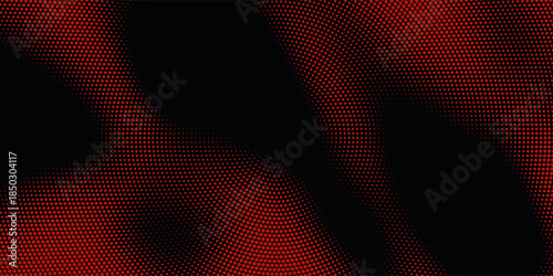 Halftone dots abstract background. Wavy dotted texture. Vector illustration.
