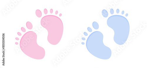 Baby shower banner. It's a boy baby footprint. It's a girl baby footprint	
