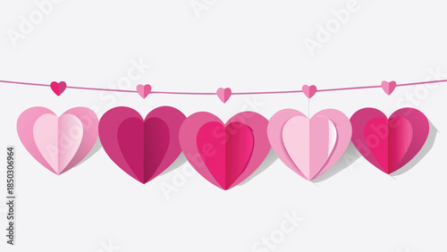 A romantic Valentine's Day background featuring various red and pink hearts scattered across a soft pastel backdrop.eps