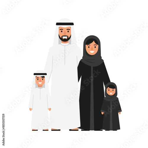 Happy Emirati Family Celebrating Together - A Cultural Portrait