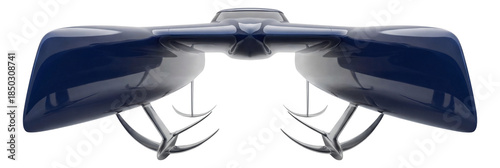 Premium catamaran featuring elongated hulls and cutting-edge hydrofoil technology.