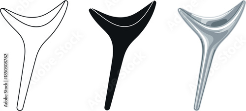 Set of eyeliner stencils including outline solid black and metallic silver styles for makeup application and beauty tutorials