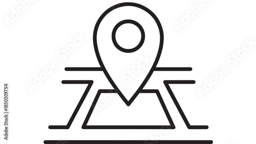 Simple map marker icon design with location pin on transparent background silhouette