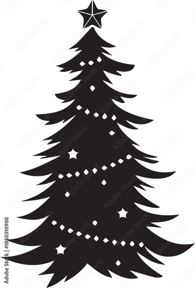 Obraz premium Golden Glow of ChristmasEnchanted Holiday ForestA Symphony of Christmas LightsMidnight Noel in GoldThe Sparkle of Christmas Night