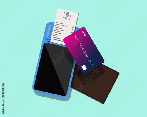 card payment. payment terminal. vector illustration