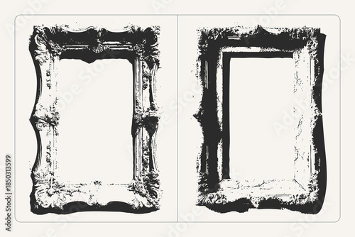 Vector frame with imitation of old plaster, ideal for posters, banners, and textured retro design.