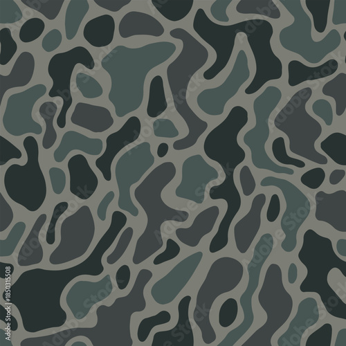 Blue hunting camouflage pattern. Old school camo. Vector duck camouflage background