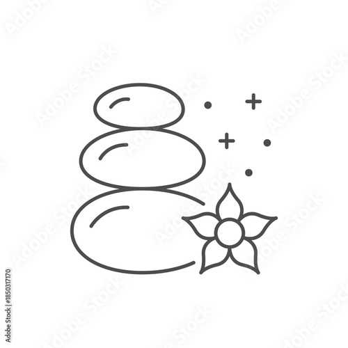 Spa stones line outline icon
