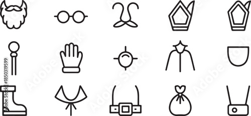 Various fantasy and medieval icons and symbols