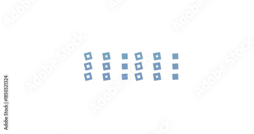 Geometric pattern of blue squares on black background