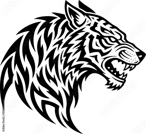 Wallpaper Mural Aggressive Tribal Tiger Head Vector Mascot Design Illustration Torontodigital.ca
