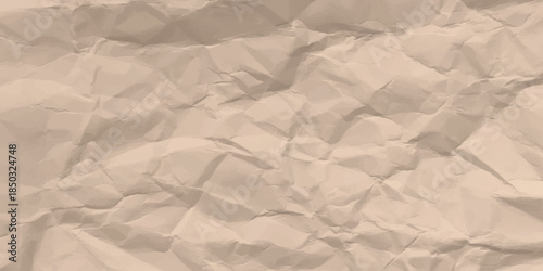 Crumpled brown paper texture, horizontal background with unevenness and folds.