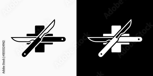 Medical surgical instrument vector designs in a modern, simple, clean, and abstract style. Icons for business, research, healthcare, and personal branding.