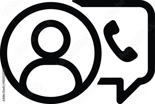 Person icon with speech bubble and phone