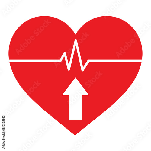 High cholesterol heart icon design, vector illustration isolated on white background. Cholesterol level increase, obesity and overweight health symbol. Heart care and cardiology sign. World Heart Day