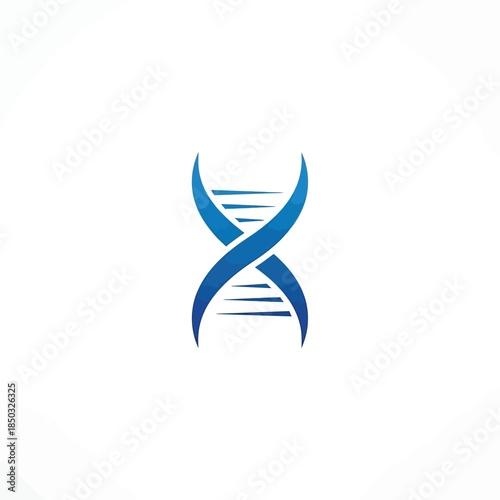 Blue dna helix structure health science biology medical abstract logo icon
