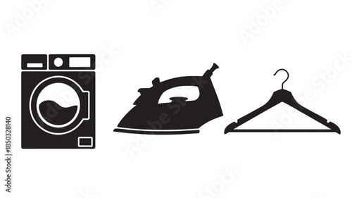 Laundry and Ironing Essentials with natural lighting and detailed texture for commercial background