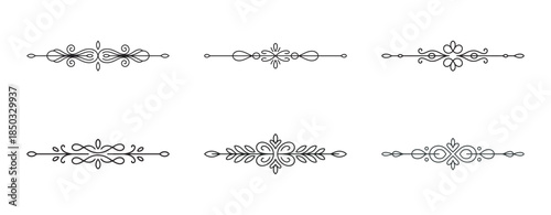 Elegant ornamental dividers for design and decoration