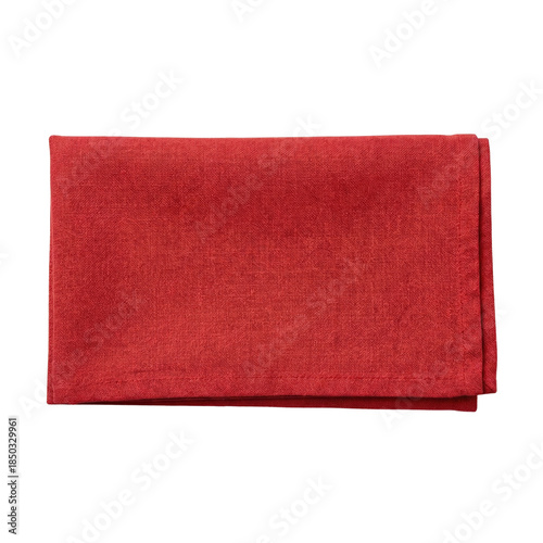 Tableau sur toile Folded Red Rectangular Linen Napkin Texture Mockup
