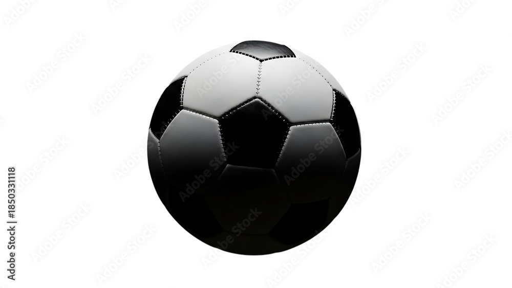 Obraz premium Soccer ball isolated on transparent background with subtle reflection
