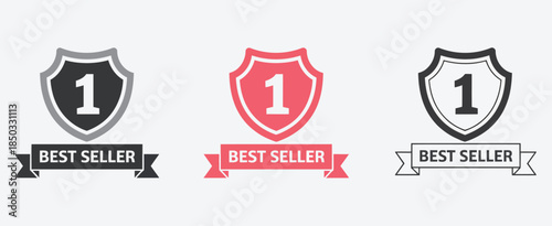 Promotional best seller badge isolated vector illustration, featuring decorative label for marketing, product highlights, advertising campaigns, retail promotions, e-commerce graphics