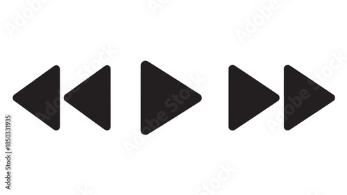 Black play icons in simple design on white background with bold shapes for media controls