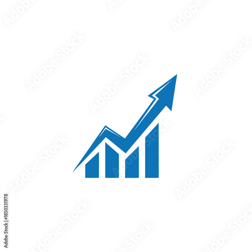 Blue finance graph with upward arrow success concept logo Free Download Blue finance graph with upward arrow success concept logo - GFXLoad