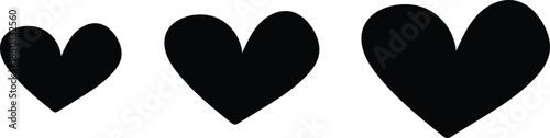 Three hearts of varying sizes Vector, illustration