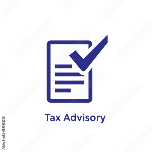 Document with checkmark tax advisory icon vector graphic