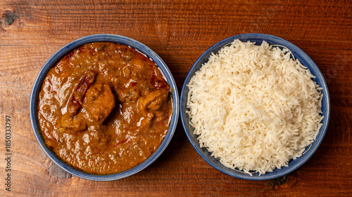 Chicken Chettinad with basmati rice