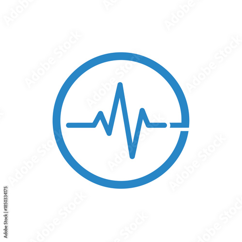 Heartbeat ecg electrocardiogram line inside circle icon