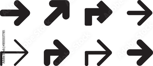 Arrow Icons Set – Directional Navigation Arrows, Next, Back, Forward and Interface Symbols Vector