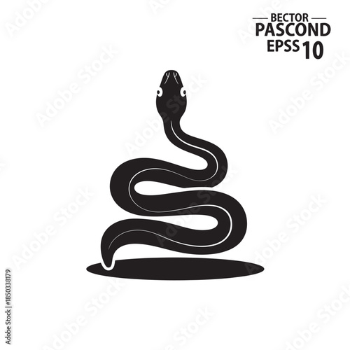 Wallpaper Mural Black snake silhouette in modern minimalist style with dramatic lighting on white background for logo design Torontodigital.ca