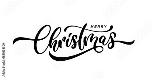 Merry Christmas holiday vector calligraphy lettering.