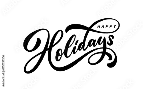 Happy Holidays hand drawn lettering.